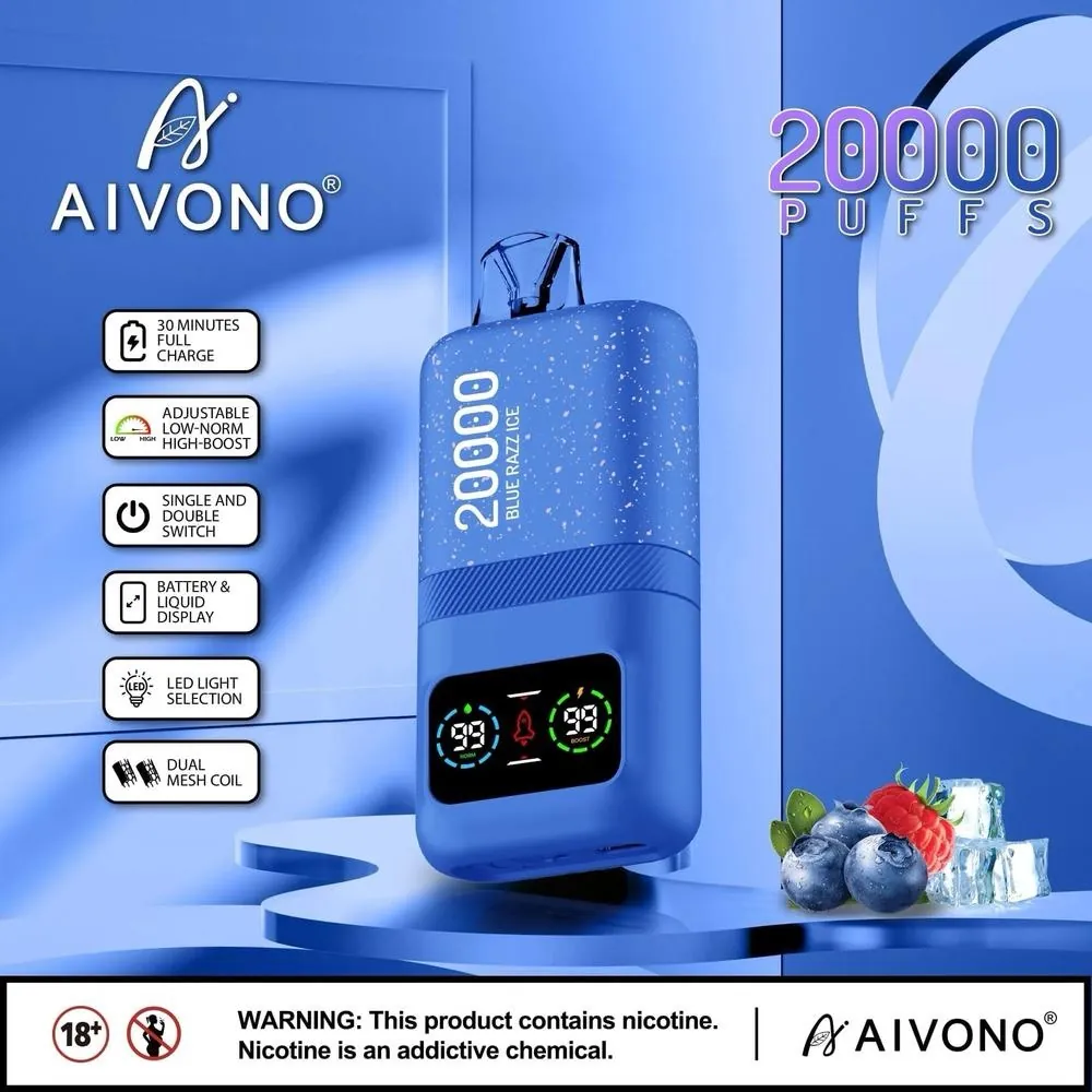 Blue Razz Ice — Aivono 20&nbsp;000 puffs à Dakar