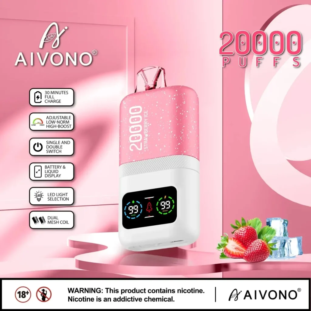 Strawberry Ice — Aivono 20&nbsp;000 puffs à Dakar